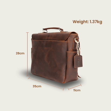 Ashton Leather Briefcase Bag - Isiro Canada
