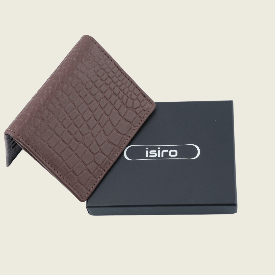 Personalized Card Holder Wallet - Crocodile embossed- Isiro Canada