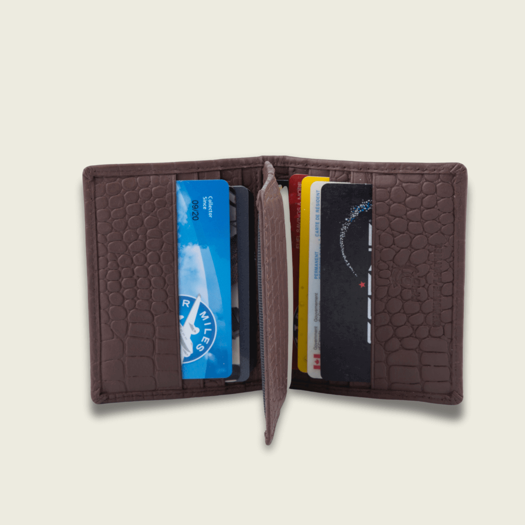 Personalized Card Holder Wallet - Crocodile embossed- Isiro Canada